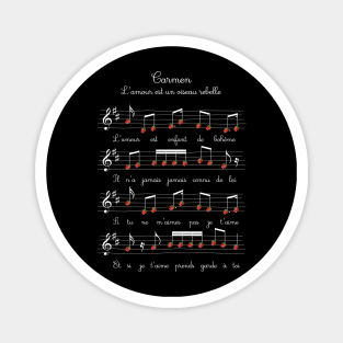 Carmen Opera Roses Music Sheet Artwork Georges Bizet Magnet